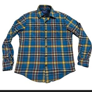 American Eagle Flannel Shirt Mens vintage Fit Colorful Plaid Outdoor Rustic XS
